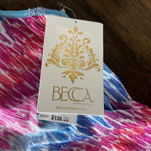 New BECCA Women’s Joshua Tree One Piece Swimsuit Plunge Neck Corset Size Large - Picture 6 of 9